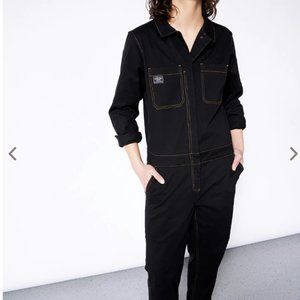 Wildfang Workwear Coveralls Long Sleeve in Black Size Small